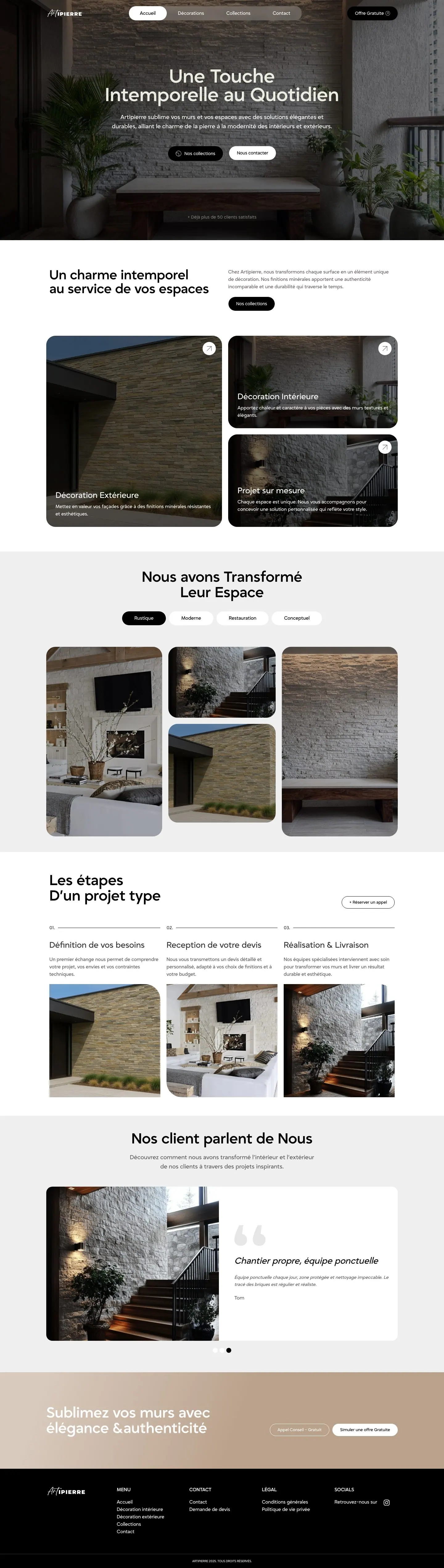Artipierre, The full page