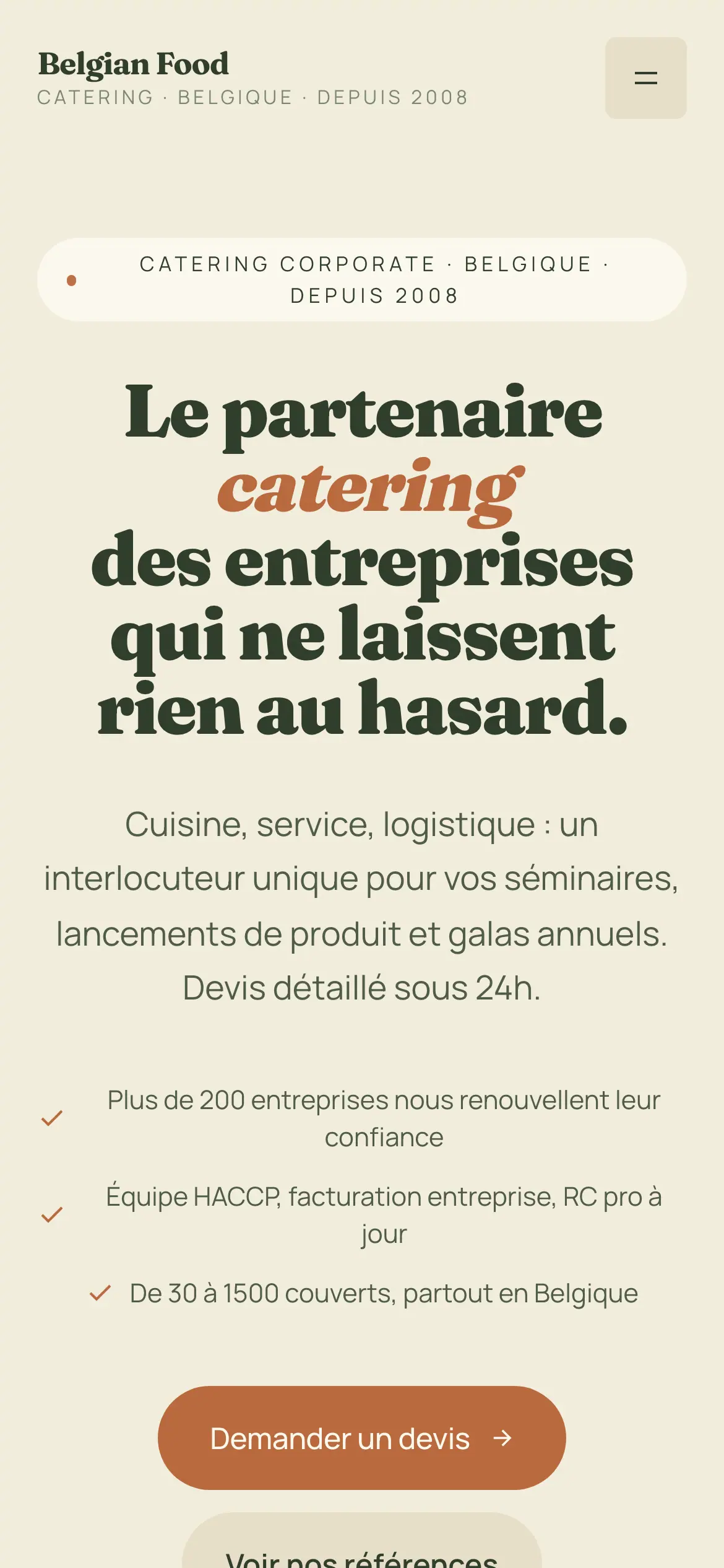 Belgian Food, On mobile