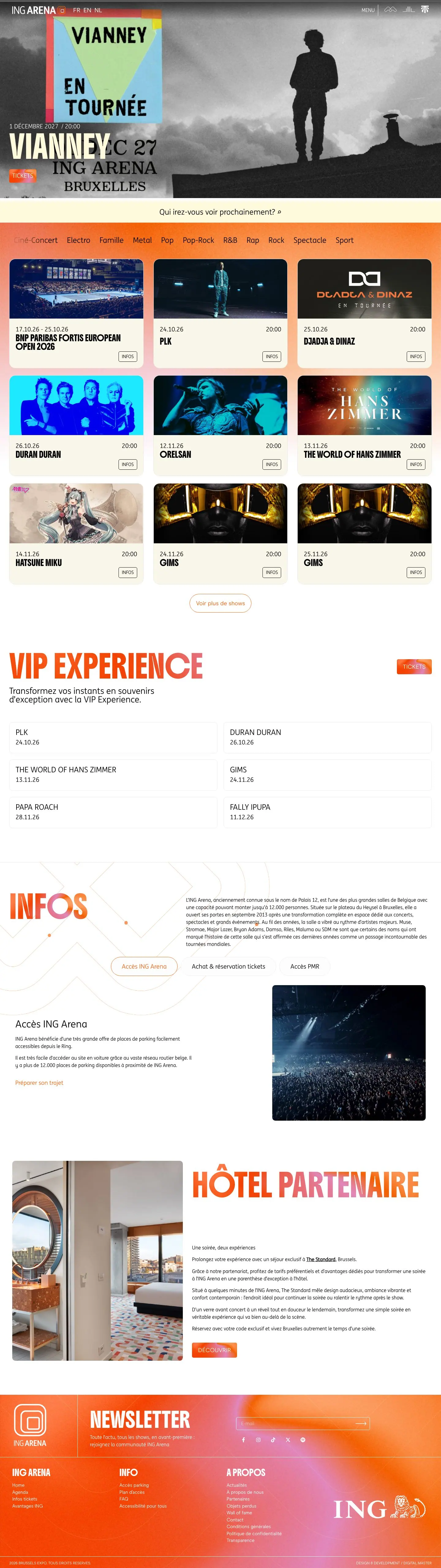 ING Arena, The full page