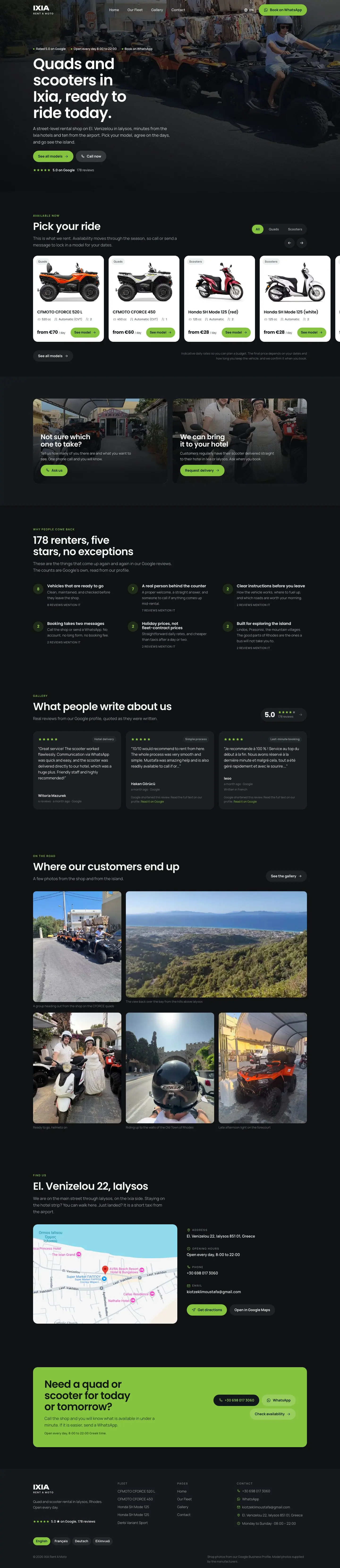 Ixia Rent A Moto, The full page