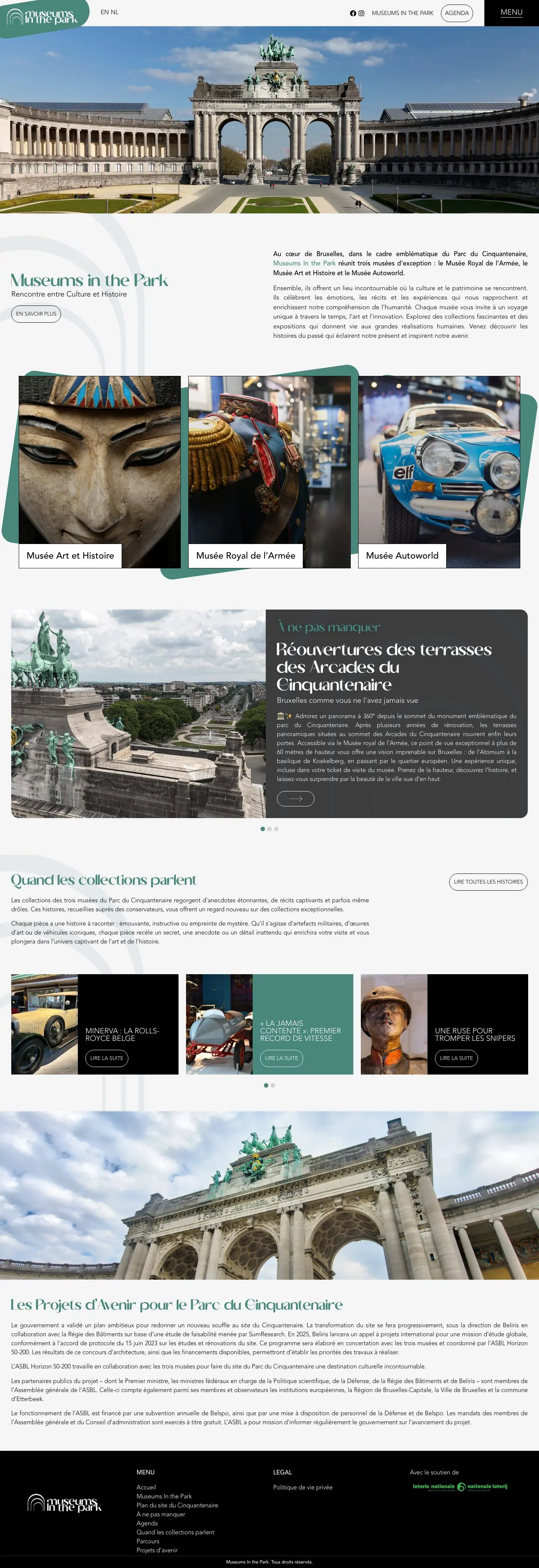 Museums in the Park, The full page