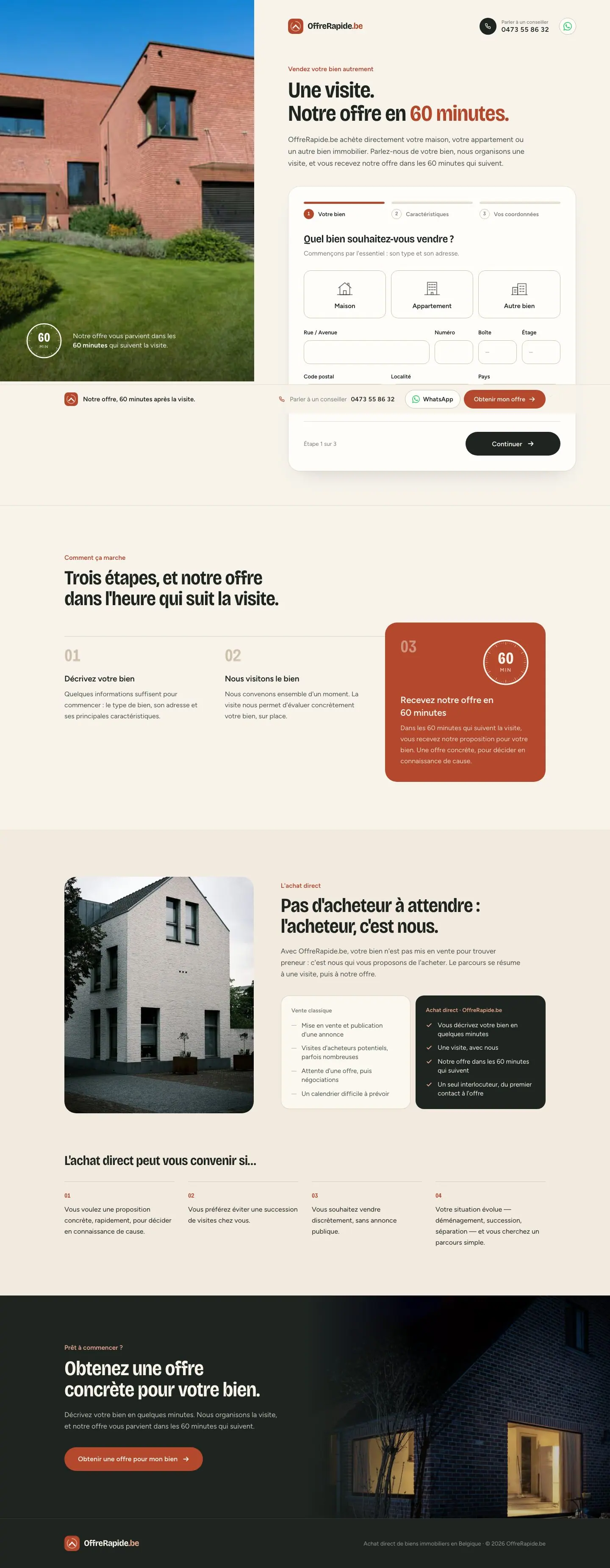 OffreRapide, The full page